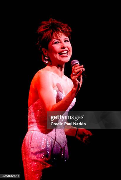 Actress and singer Pia Zadora performs onstage, Chicago, Illinois, August 2, 1986.