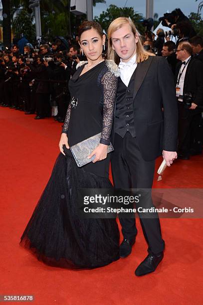 Josephine Jobert and Christophe Guillarme at the premiere for "Amour" during the 65th Cannes International Film Festival.