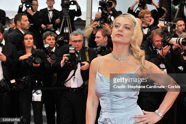Angela Ismailos at the premiere for "Amour" during the 65th Cannes International Film Festival.