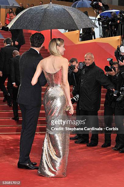Joshua Jackson and Diane Kruger at the premiere for "Amour" during the 65th Cannes International Film Festival.