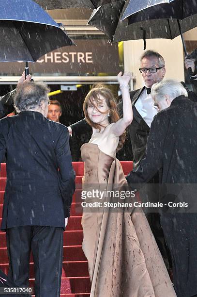 Isabelle Huppert at the premiere for "Amour" during the 65th Cannes International Film Festival.
