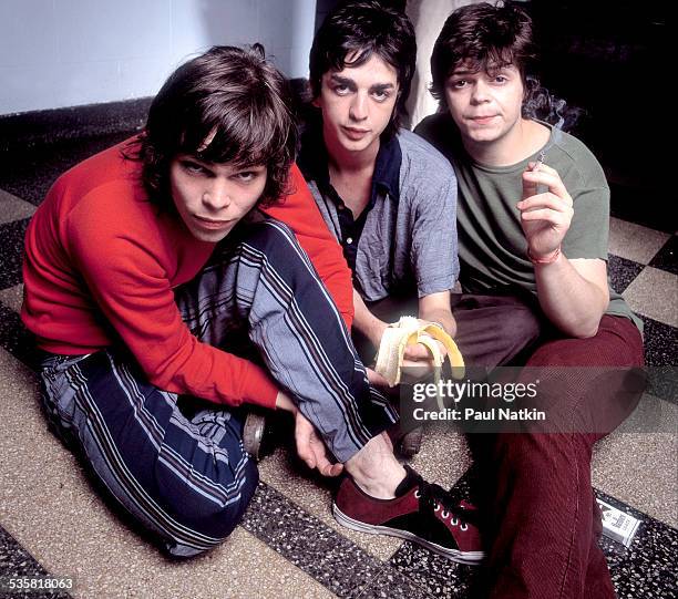 Portrait of the band Supergrass, Chicago, Illinois, July 14, 1995.