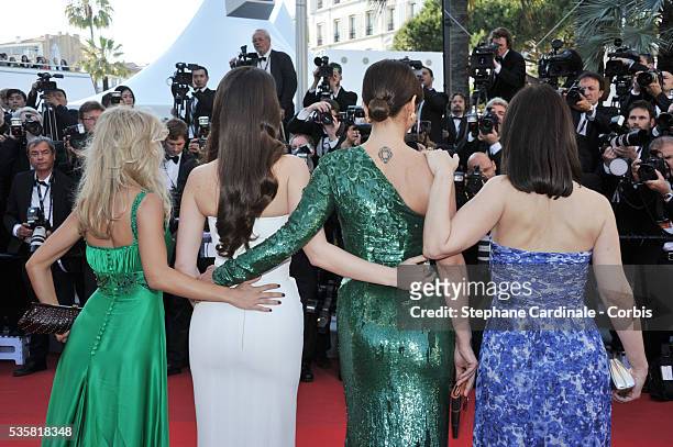 Luisana Lopilato, Natalia Oreiro, Araceli Gonzalez and guest at the premiere for "Killing them softly" during the 65th Cannes International Film...