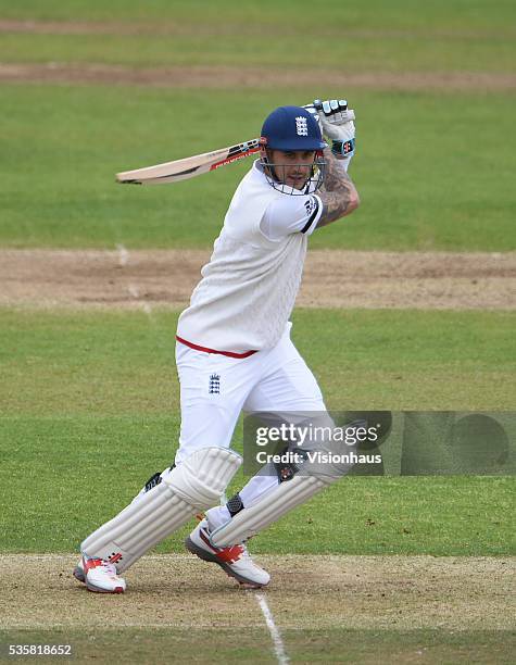 May 19: Alex Hales of England during day one of the first Investec test match between England and Sri Lanka at The Headingley Cricket Ground on May...