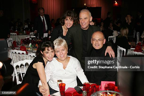 Michel Fugain, his wife Stephanie, daughter Marie Fugain, Mimie Mathy and partner attend the 2005 Gala du Ring organised by the First Round...