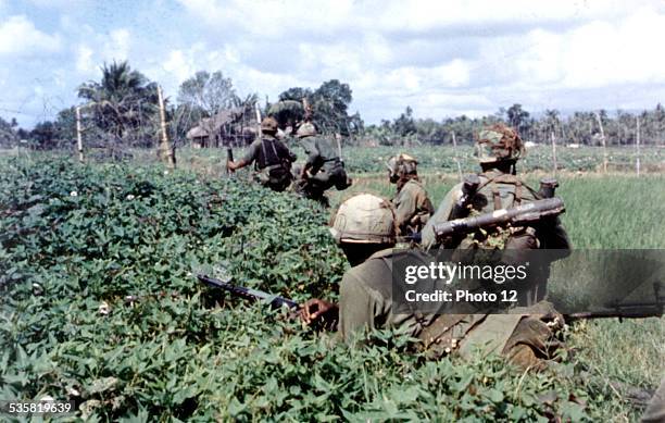 American soldiers on a reconnaissance mission,, 20th century,, Vietnam War,, U.S. Army, .