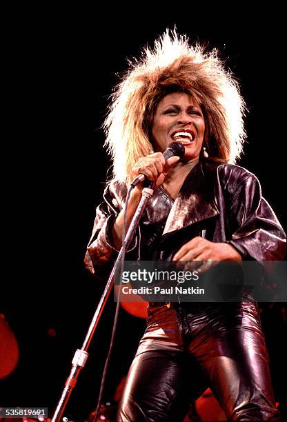 Tina Turner performing, Chicago, Illinois, June 12, 1984.
