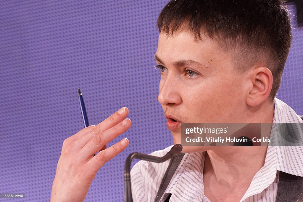 Nadia Savchenko Holds Press Conference In Kiev