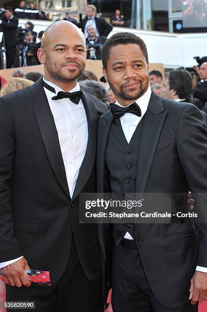 Cuba Gooding Jr and guest at the premiere for "The Paperboy" during the 65th Cannes International Film Festival.