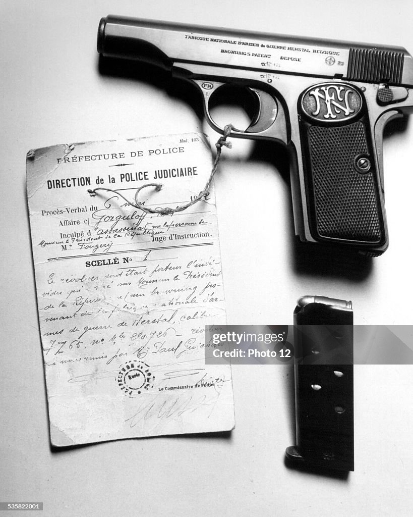 Revolver of Gorgulov, the Russian who assassinated the President of the French Republic Paul Doumer (1932)