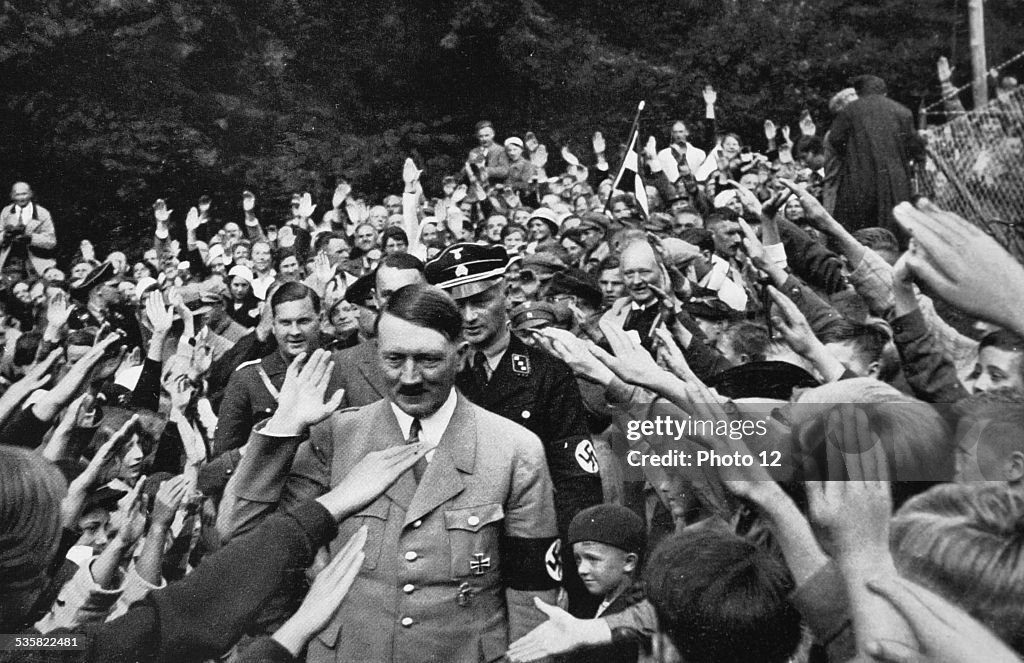 Hitler in front of his country house in Obersalzberg, Bavaria