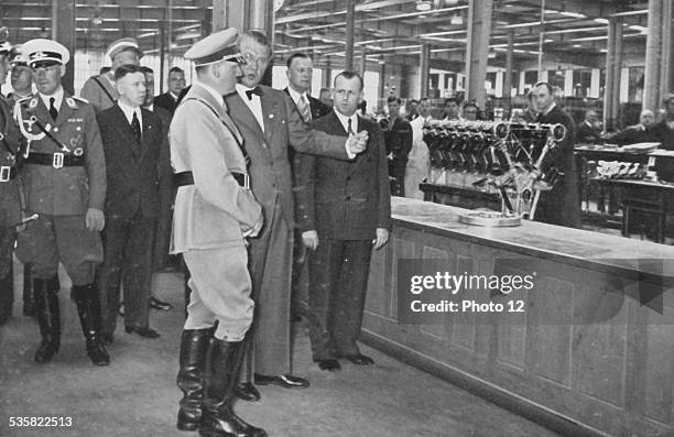 Adolf Hitler visiting the BMW factories, Weimar Republic.