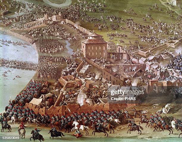 War of Spanish Succession . Battle of Turin, 1706. Painting by Joseph Parrocel . Detail. Museum of the Risorgimento, Turin, Italy.