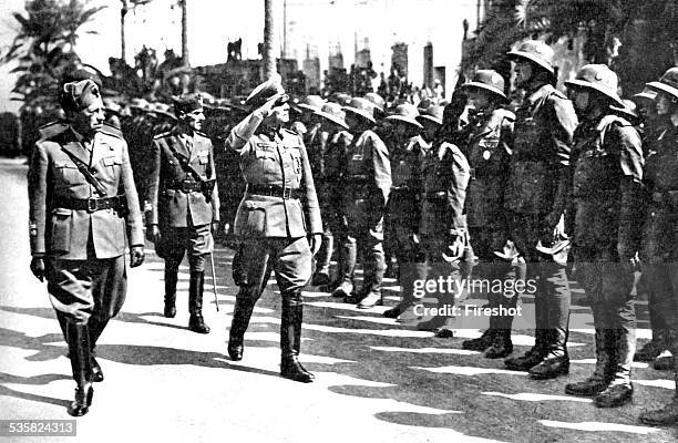 Erwin Rommel commander of Afrika Korps, join its troops. Signal magazine April 2 1941. The Western Desert Campaign, or the Desert War, took place in...