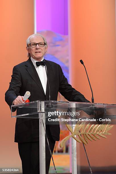 Jury Prize winner for 'The Angels Share' Ken Loach at the Closing Ceremony, during the 65th Annual Cannes Film Festival.