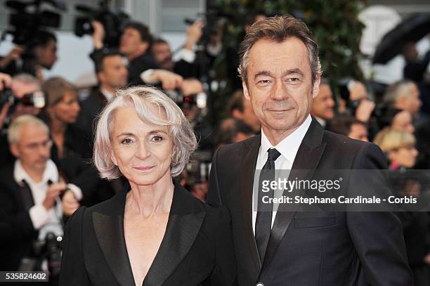 Martine Patier and Michel Denisot at the Closing Ceremony and the premiere for "Therese Desqueyroux" during the 65th Cannes International Film...