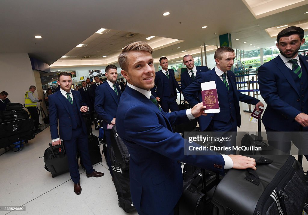 Northern Ireland Leave Belfast for Euro 2016