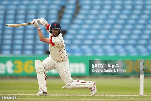 Tom Smith of Lancashire bats during day two of the Specsavers County Championship: Division One match between Yorkshire and Lancashire at Headingley...