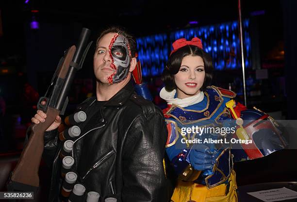 Cosplayers Bernie Bregman dressed as The Terminator and Amber Arden as a mashup of Snow White and Mandolorian at Club Cosplay held at OHM Nightclub...