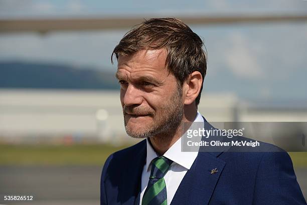 Belfast , Ireland - 30 May 2016; Roy Carroll of Northern Ireland as the squad depart for EURO2016 from George Best City Airport, Belfast.