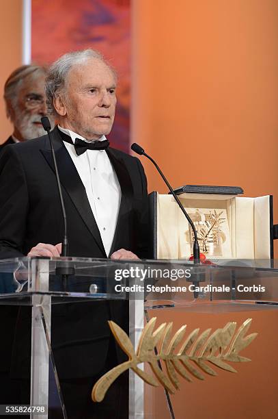 Jean Louis Trinitignant onstage at the Closing Ceremony, during the 65th Annual Cannes Film Festival.