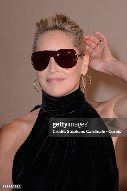 Sharon Stone attends the Christian Dior Haute-Couture show as part of Paris Fashion Week Fall / Winter 2013.