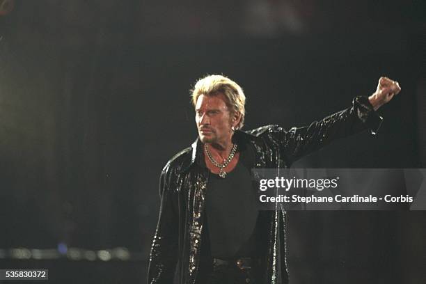 JOHNNY HALLYDAY IN CONCERT AT THE STADE DE FRANCE