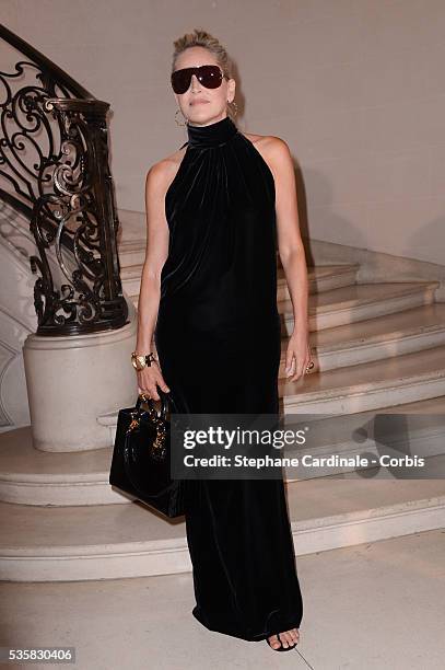 Sharon Stone attends the Christian Dior Haute-Couture show as part of Paris Fashion Week Fall / Winter 2013.