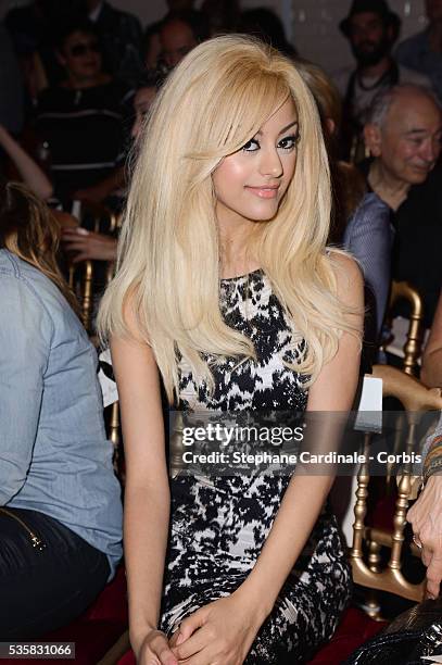 Zahia Dehar attends the Jean-Paul Gaultier Haute-Couture Show as part of Paris Fashion Week Fall / Winter 2012/13.