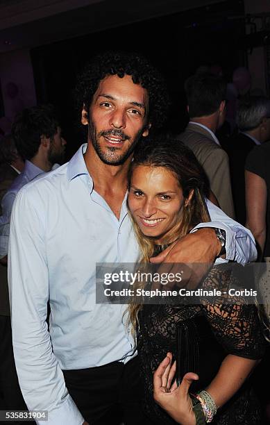 Tomer Sisley and Julie Madar attend the Lacoste Party during the Evian Masters 2012, in Evian.