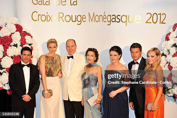 Jean-Leonard Taubert de Massy, Princess Charlene of Monaco, Prince Albert II of Monaco , Elisabeth-Ann de Massy, Melanie Antoinette de Massy, M....