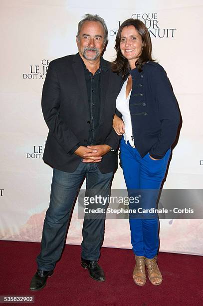 Antoine Dulery and Wife Pascale Pouzadoux attend Ce que le jour doit a la nuit Premiere, in Paris.