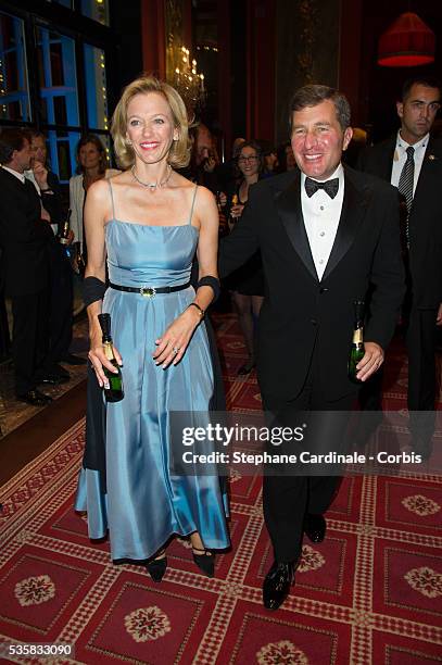 Ambassador in France Charles Rivkin and his Wife Susan Tolson attend the opening ceremony dinner of the 38th Deauville American Film Festival, in...