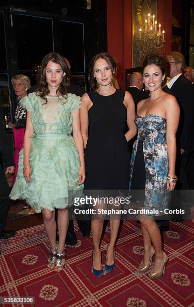 Members of the Jury 'Revelation' French actresses Melanie Bernier, Ana Girardot and Astrid Berges Frisbey attend the opening ceremony dinner of the...