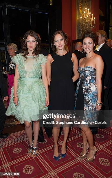 Members of the Jury 'Revelation' French actresses Melanie Bernier, Ana Girardot and Astrid Berges Frisbey attend the opening ceremony dinner of the...