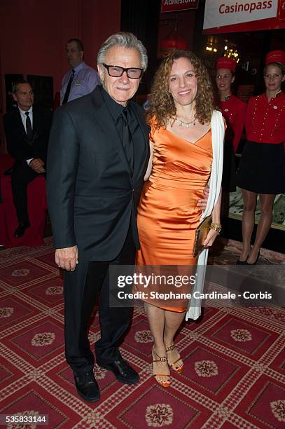Actor Harvey Keitel and Daphna Kastner attend the opening ceremony dinner of the 38th Deauville American Film Festival, in Deauville.