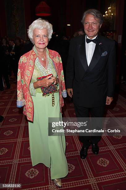 Anne D'Ornano and mayor Philippe Augier attend the opening ceremony dinner of the 38th Deauville American Film Festival, in Deauville.