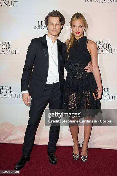 Nora Arnezeder and Fu'ad Ait Aattou attend Ce que le jour doit a la nuit Premiere, in Paris.