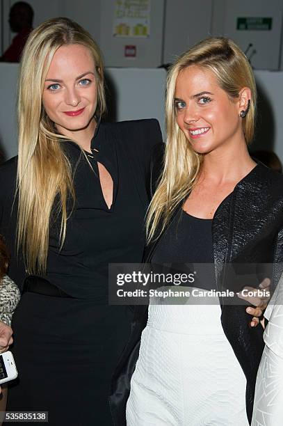 Virginie Courtin-Clarins and Jenna Courtin-Clarins attend the Mugler Spring/Summer 2013 show as part of Paris Fashion Week at Cite de l'Architecture...