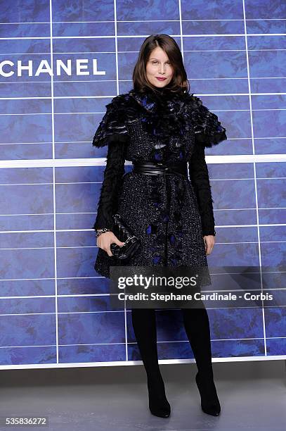 Laetitia Casta attends the Chanel Spring/Summer 2013 show as part of Paris Fashion Week, at Grand Palais in Paris.