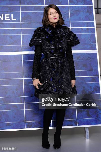 Laetitia Casta attends the Chanel Spring/Summer 2013 show as part of Paris Fashion Week, at Grand Palais in Paris.