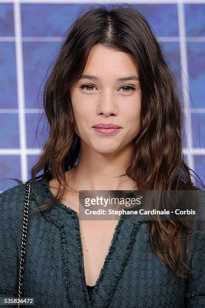 Astrid Berges Frisbey attends the Chanel Spring/Summer 2013 show as part of Paris Fashion Week, at Grand Palais in Paris.