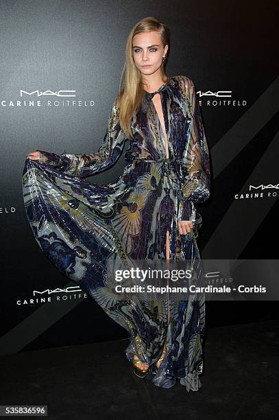 Cara Delevingne attends LE BAL hosted by MAC and Carine Roitfeld as part of Paris Fashion Week Spring / Summer 2013 at Hotel Salomon de Rothschild,...