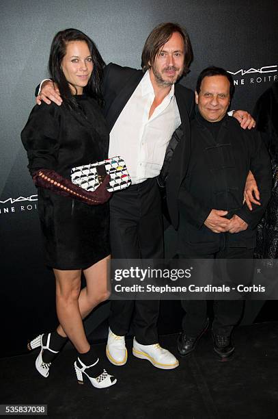 Designer Marc Newson with his wife fashion stylist Charlotte Stockdale and azzedine alaia attend LE BAL hosted by MAC and Carine Roitfeld as part of...