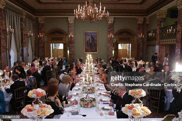 Atmosphere during the Gala dinner for the wedding of Prince Guillaume of Luxembourg and Stephanie de Lannoy at the Grand-ducal Palace, in Luxembourg.