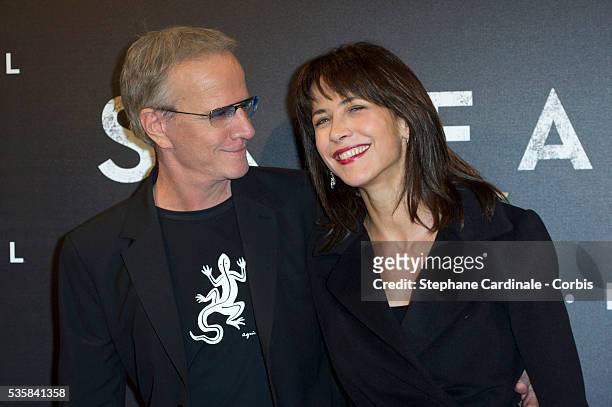 Christophe Lambert and Sophie Marceau attend the premiere of the latest James Bond Skyfall at Cinema UGC Normandie, in Paris.