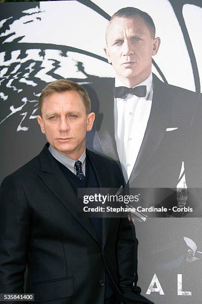 Daniel Craig poses during the photocall for the movie Skyfall at Hotel George V, in Paris