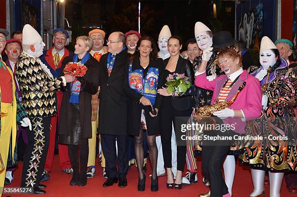 Princess Charlene of Monaco, Prince Albert II of Monaco, Princess Stephanie of Monaco and Pauline Ducruet attend the opening ceremony of the...