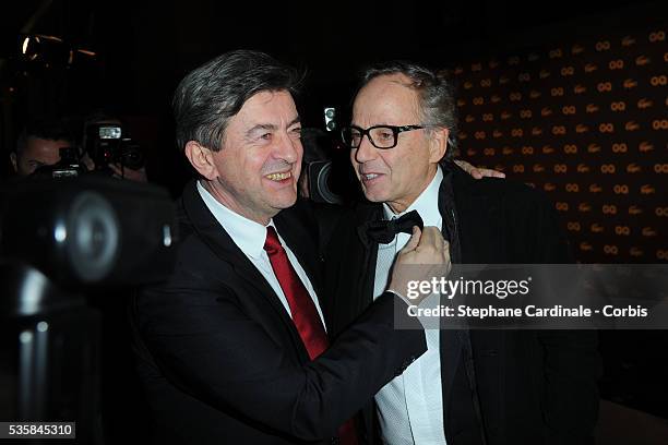 Jean-Luc Melenchon and Fabrice Luchini attend the GQ Men of the Year 2012 Awards at Musee d'Orsay, in Paris