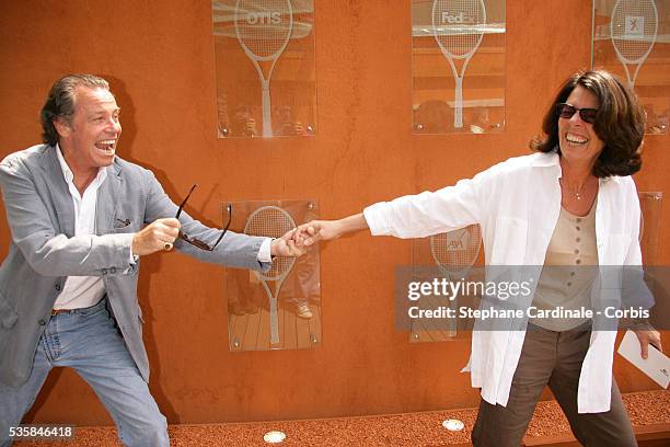 Michel Leeb with his wife Beatrice at Roland Garros Village.